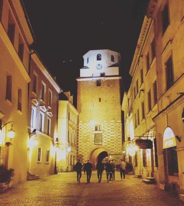 Lublin wieczorem - Brama Krakowska