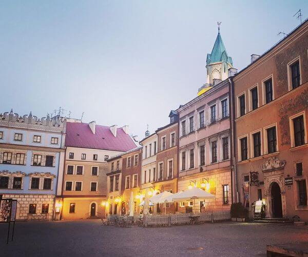Lublin Rynek wieczorem